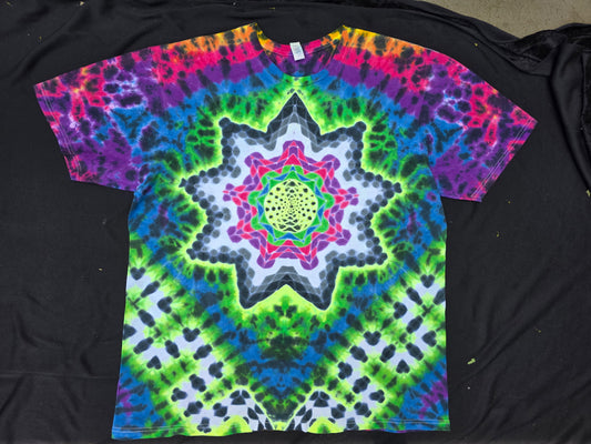 Large UV Starburst Mandala with Wrap-Around Design