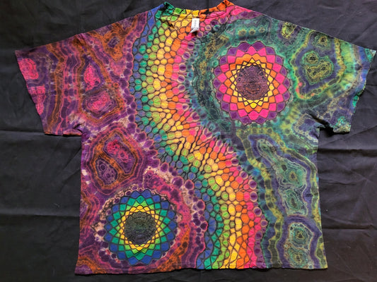 2XL Reversed Double Mandala with Radial Zigzag Centerline & Geodes