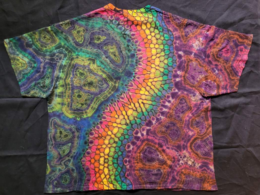 2XL Reversed Double Mandala with Radial Zigzag Centerline & Geodes