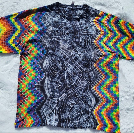 2XL Rainbow Honeycomb With Black & Gray Geode